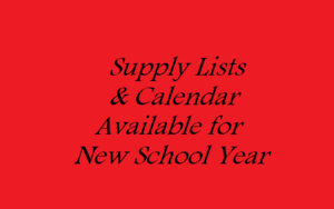 2018-19 Supply List and School Calendar Available