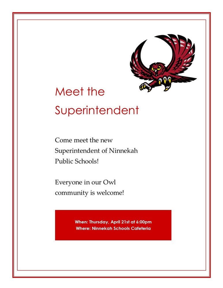 Ninnekah Meet the Superintendent Flyer