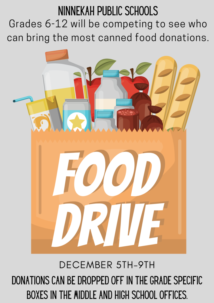 Ninnekah Schools Food Drive Dec 5-9, 2022