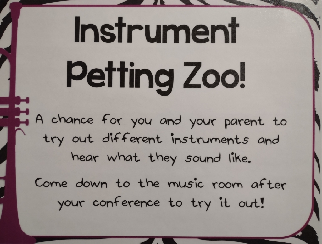 Instrument zoo sign