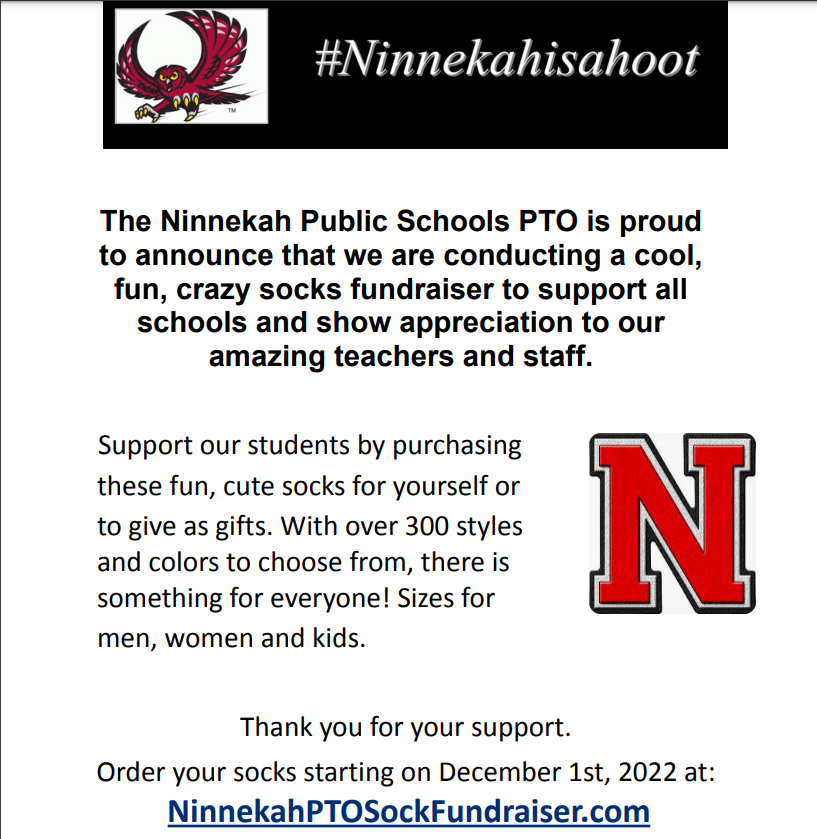 Ninnekah PTO Sock Fundraiser Flyer Image